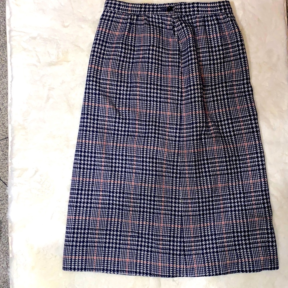 Pendleton |  1970’s pink blue & white A line wool skirt | size 6 | preloved
